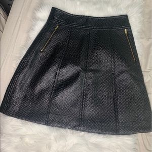Banana Republic Black High-Waist Shiny Midi Skirt